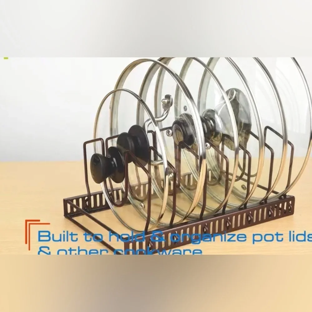 NIB-Expandable Pot Lid Organizer Pot Pan Holder Storage under Cabinet Organizers
